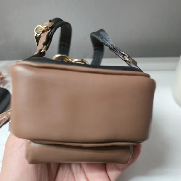 Coach Mini Backpack Bag Charm Keychain Signature Canvas Brown - Picture 4 of 7